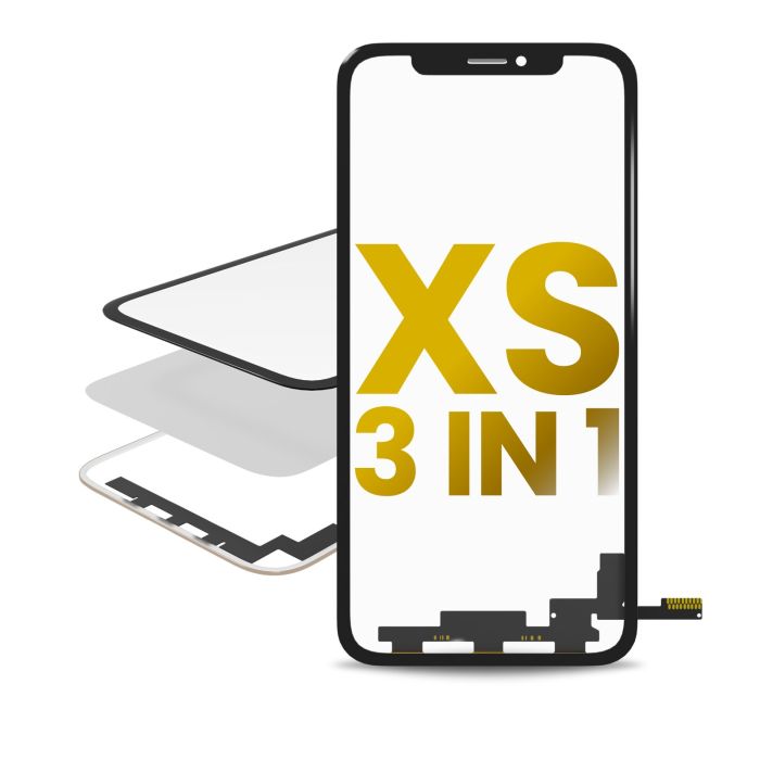 3in1 mit Rahmen inklusive (kurz Flex Digitizer + Frontglas + OCA vormontiert)