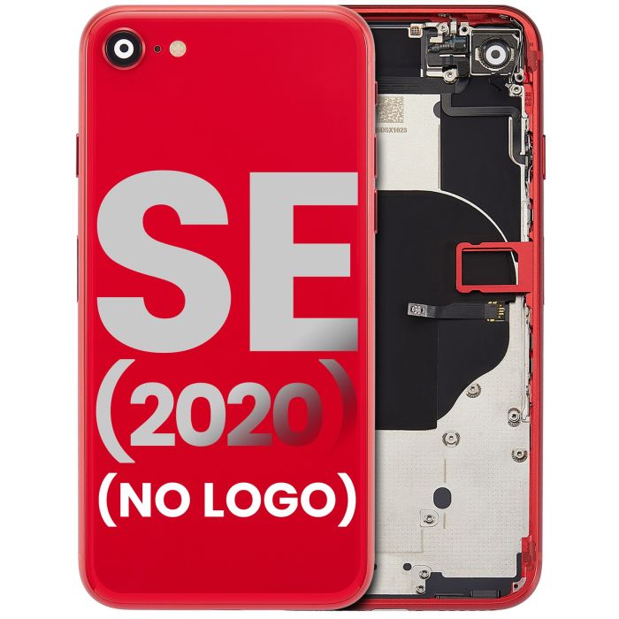 Rückgehäuse mit klein Bauteile vormontiert für iPhone SE (2020) (ohne Logo)