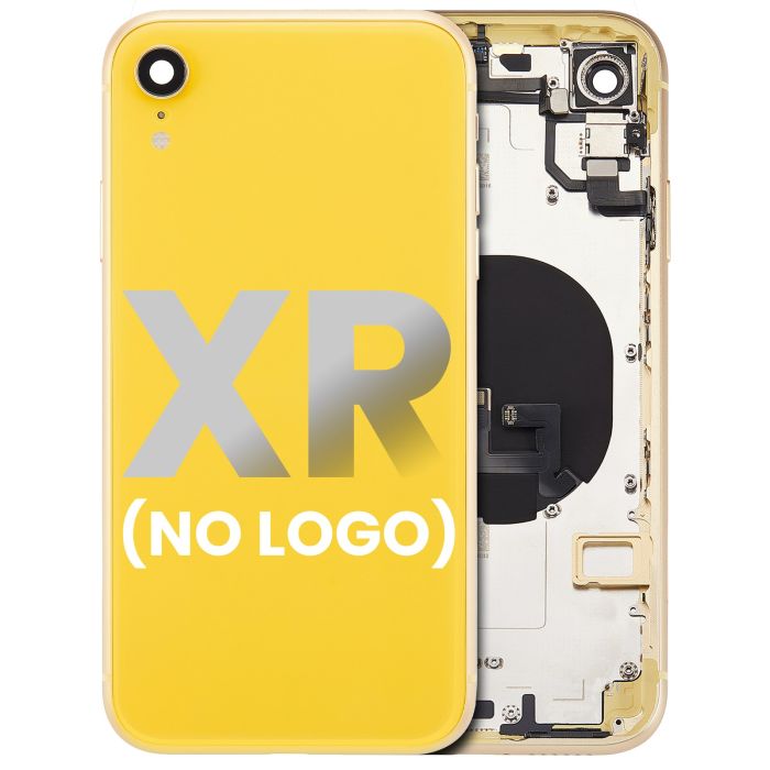 Rückgehäuse mit klein Bauteile vormontiert für iPhone XR (ohne Logo) (Gelb)