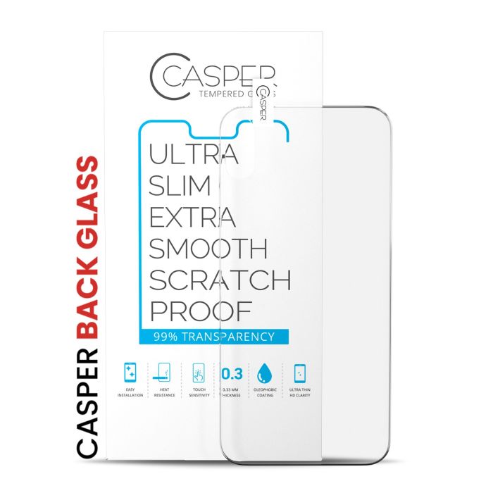 Casper Displayschutzglas (Rückglas) für iPhone XR (100er Pack) (Transparent)