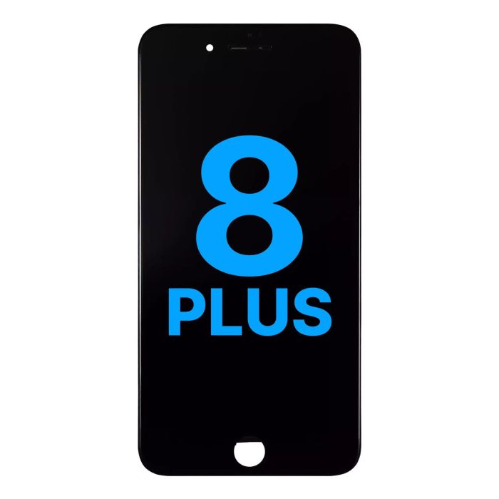 LCD Display Einheit mit Stahlplatte für iPhone 8 Plus (Aftermarket) (Schwarz)