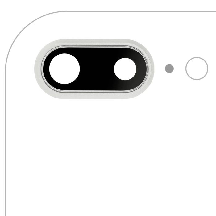 Rückkamera-Linse mit Halterung & Rahmen für iPhone 8 Plus (Silber)