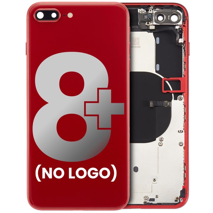 Rückgehäuse mit klein Bauteile vormontiert für iPhone 8 Plus (ohne Logo) (Rot)