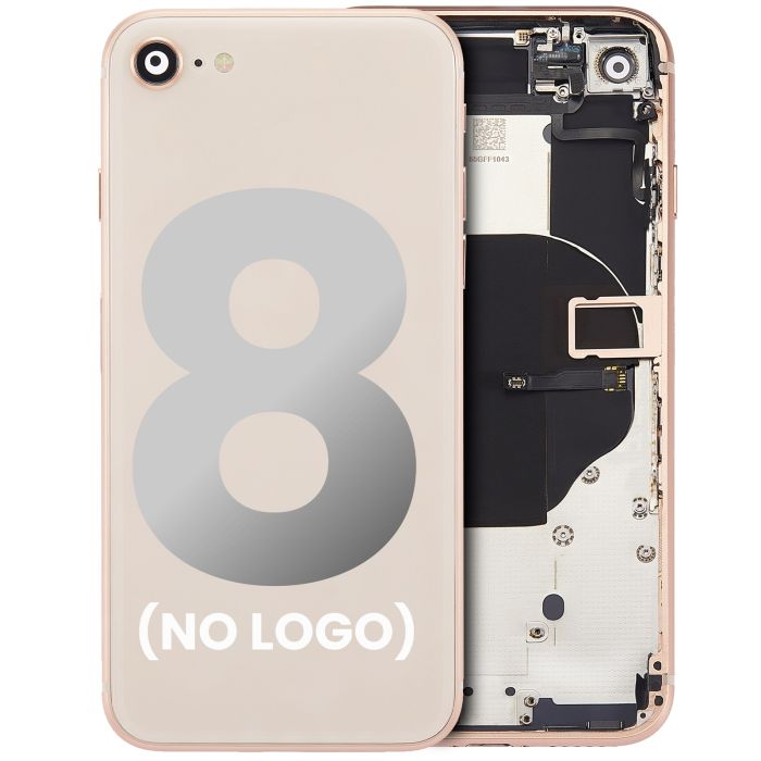 Rückgehäuse mit klein Bauteile vormontiert für iPhone 8 (ohne Logo) (Gold)