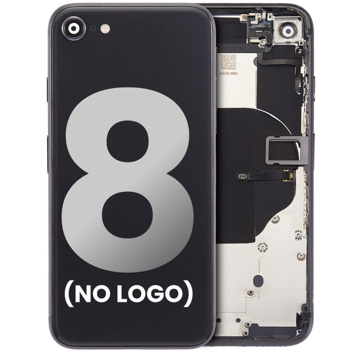 Rückgehäuse mit klein Bauteile vormontiert für iPhone 8 (ohne Logo) (Space Grau)