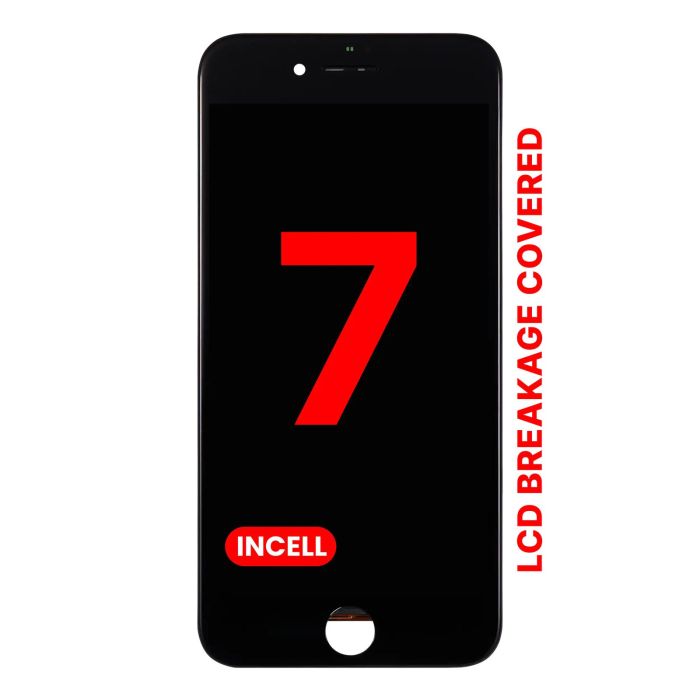LCD Display mit Stahlplatte für iPhone 7 (Aftermarket Pro XO7 Incell) (Schwarz)