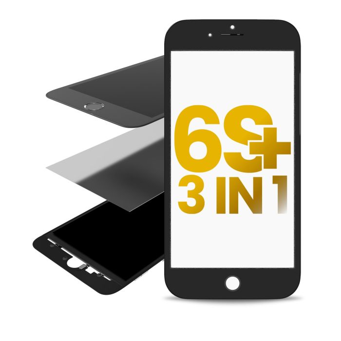 3in1 (Frontglas + Rahmen + OCA vormontiert) für iPhone 6S Plus (Schwarz)