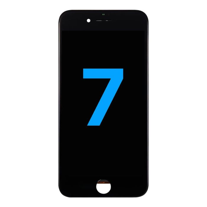 LCD Display Einheit mit Stahlplatte für iPhone 7 (Aftermarket AQ7) (Schwarz)