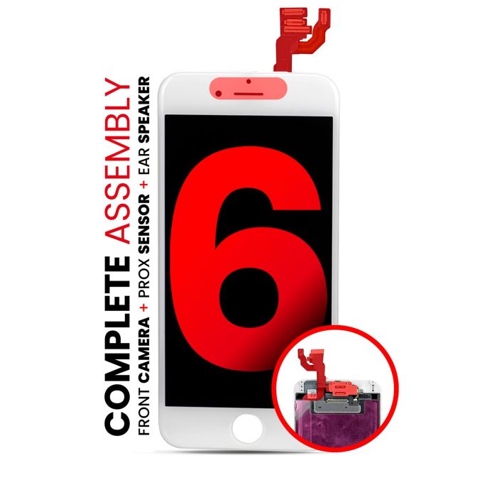 Complete LCD Display für iPhone 6 (mit Frontkamera: Prox Sensor & Ear Speaker)