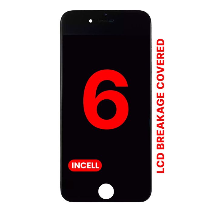 LCD Display Einheit für iPhone 6 (Aftermarket Pro XO7 Incell) (Schwarz)
