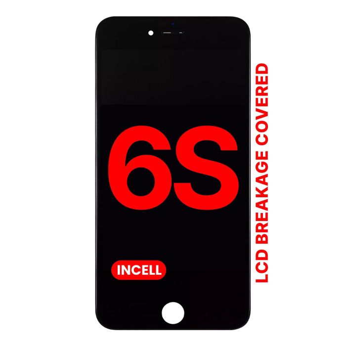 LCD Display mit Stahlplatte für iPhone 6S (Aftermarket Pro XO7 Incell) (Schwarz)