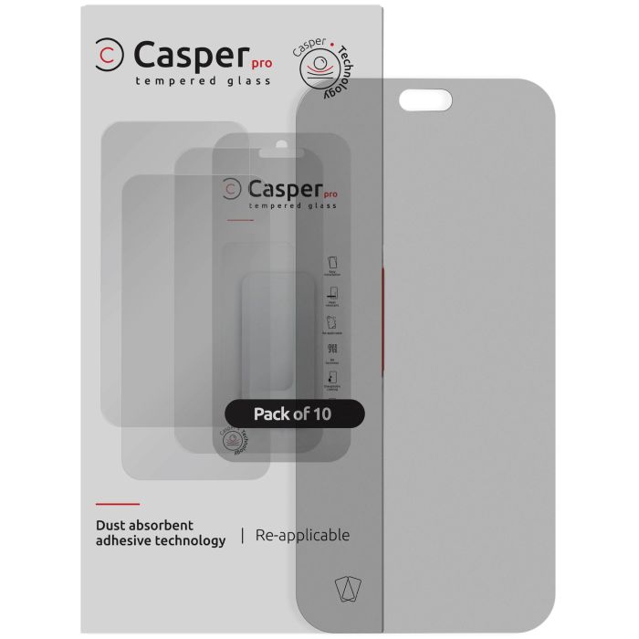 Casper Pro Displayschutzglas für iPhone 18 Pro Max (10er Pack) (Matt)