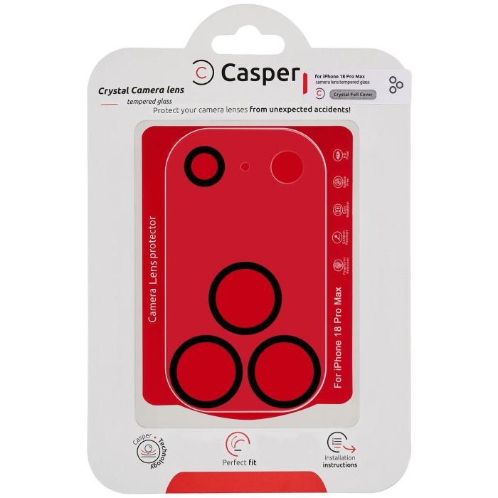 Casper Kameraschutz für iPhone 18 Pro Max (Crystal Full Abdeckung) (Transparent)