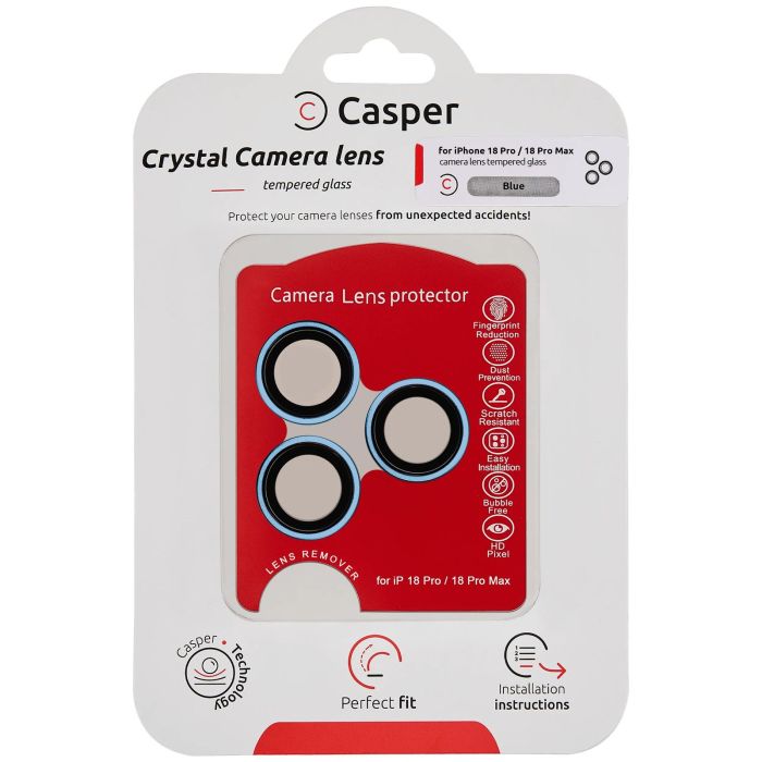 Casper Kameraschutz für iPhone 18 Pro/ 18 Pro Max (Blau) (Transparent)