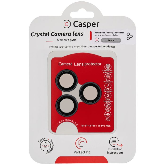 Casper Kameraschutz für iPhone 18 Pro/ 18 Pro Max (Schwarz) (Transparent)