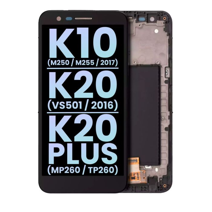 LCD Display mit Rahmen für LG K10 (M250/ M255/ 2017)/ K20 (VS501/ 2016)/ K20