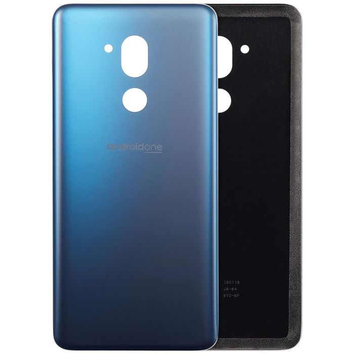 Rückglas mit Kleber vormontiert für LG G7 One (New Moroccan Blue)