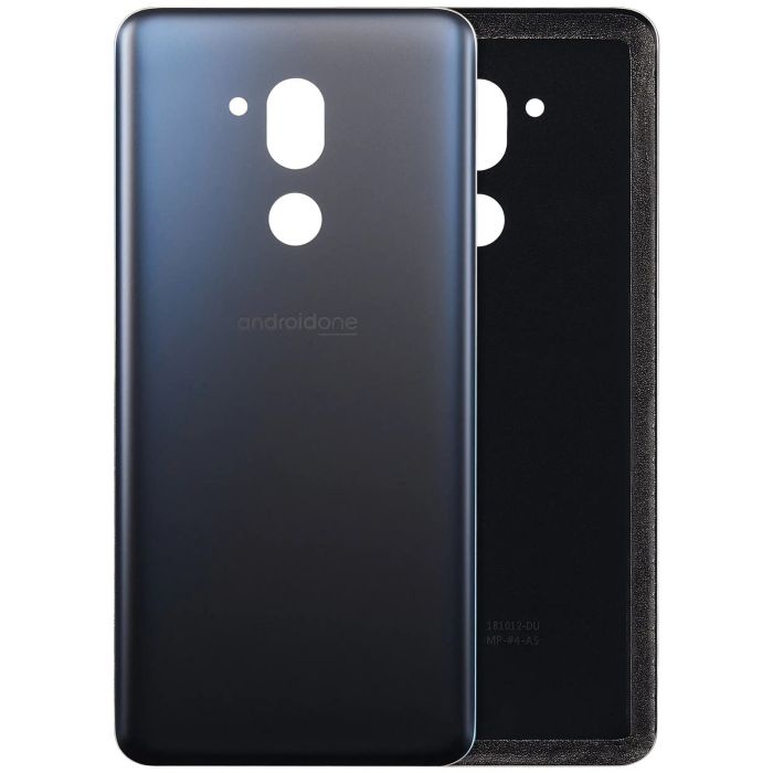 Rückglas mit Kleber vormontiert für LG G7 One (New Aurora Black)
