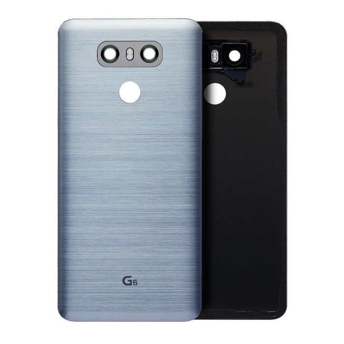 Rückseite Abdeckung mit Kleber vormontiert für LG G6 (Ice Platinum Silver)