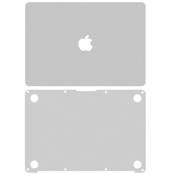 2-in-1 (Top, Bottom) Skin für MacBook 12" A1534 (2015-2017) (Silber)