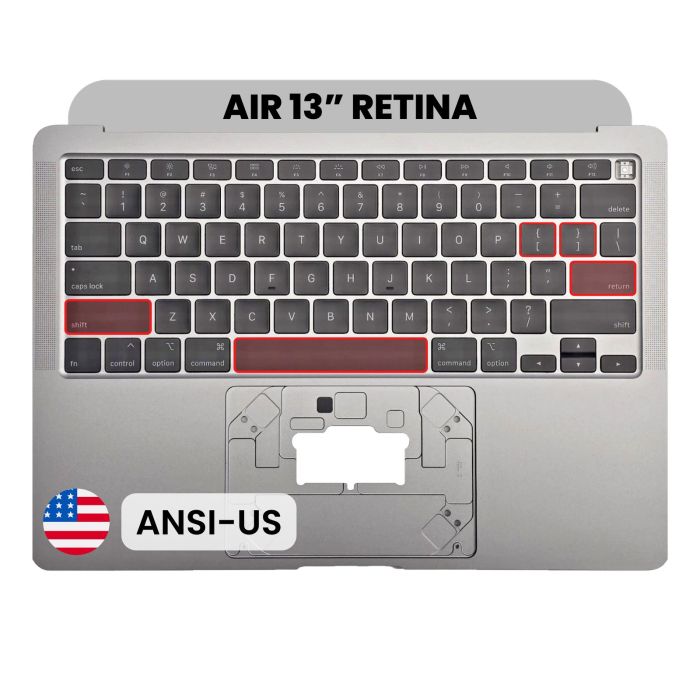 Top Case mit Tastatur (ANSI US) für MacBook Air 13" A2179 (2020) (Space Grau)