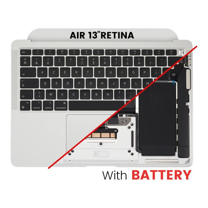 Top Case mit Akku und Tastatur (ISO UK) für MacBook Air 13" A2337 (Silber)