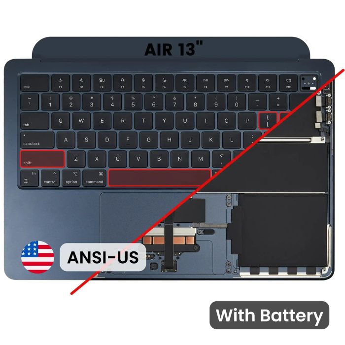 Top Case mit Akku und Tastatur (ANSI US) für MacBook Air 13" A3113 (2024)