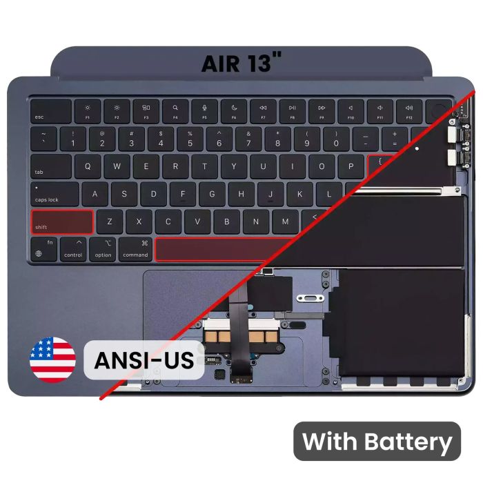 Top Case mit Akku und Tastatur (ANSI US) für MacBook Air 13" A2681 (2022)