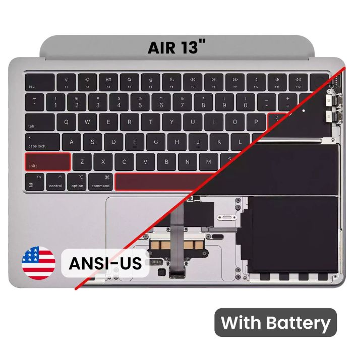 Top Case mit Akku und Tastatur (ANSI US) für MacBook Air 13" A2681 (Space Grau)