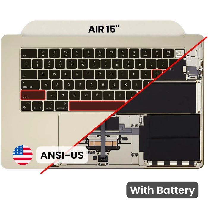 Top Case mit Akku und Tastatur (ANSI US) für MacBook Air 15" A2941 (2023)