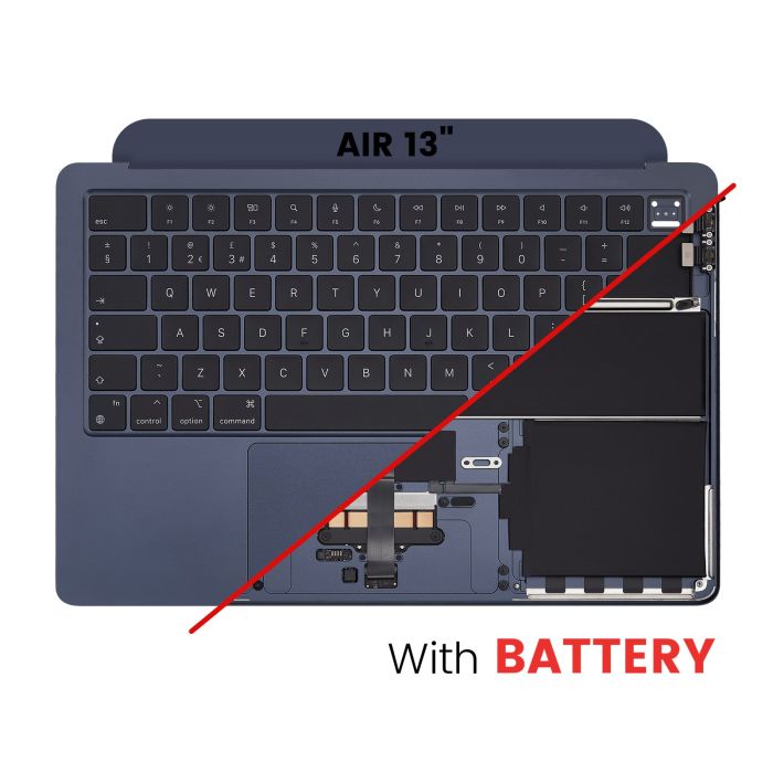 Top Case mit Akku und Tastatur (ISO UK) für MacBook Air 13" A2681 (Mitternacht)