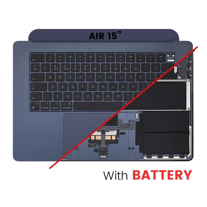 Top Case mit Akku und Tastatur (ISO UK) für MacBook Air 15" A2941 (2023)