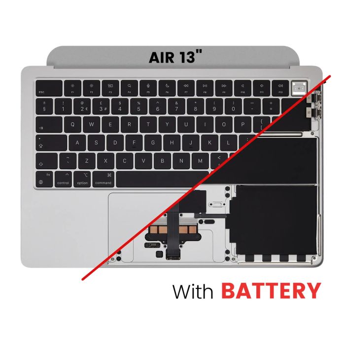 Top Case mit Akku und Tastatur (ISO UK) für MacBook Air 13" A2681 (Silber)
