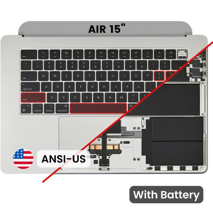 Top Case mit Akku und Tastatur (ANSI US) für MacBook Air 15" A3114 (2024)