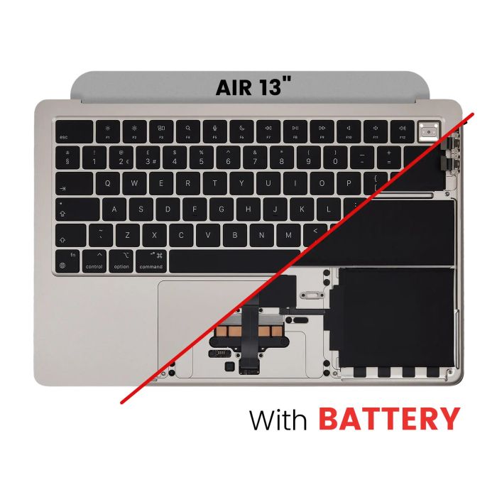 Top Case mit Akku und Tastatur (ISO UK) für MacBook Air 13" A2681 (Polarstern)