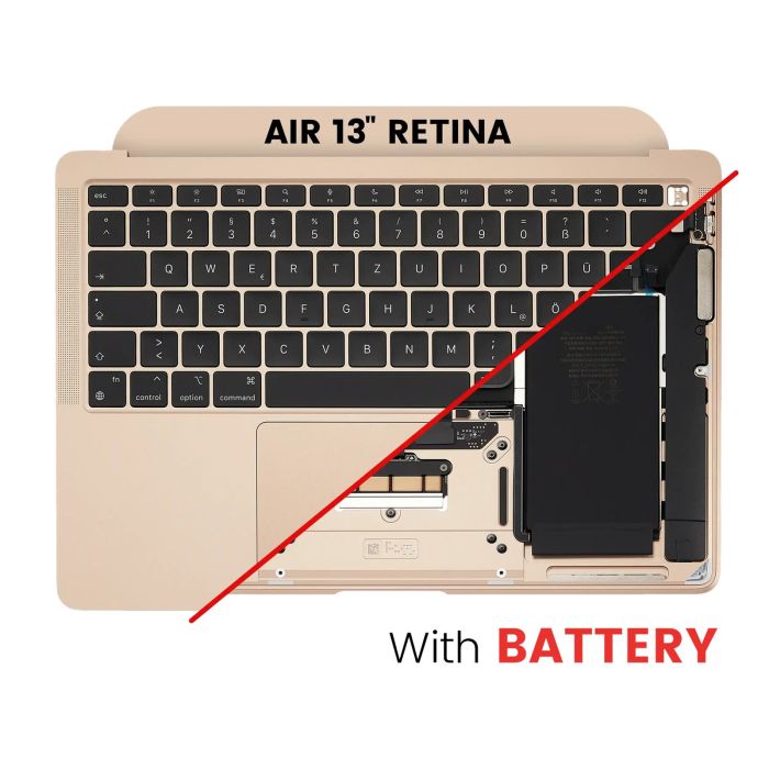 Top Case mit Akku und Tastatur (ISO UK) für MacBook Air 13" A2337 (2020) (Gold)