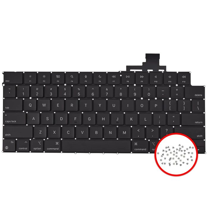 Tastatur mit Hintergrundbeleuchtung & Schrauben für MacBook Air 15" (US English)