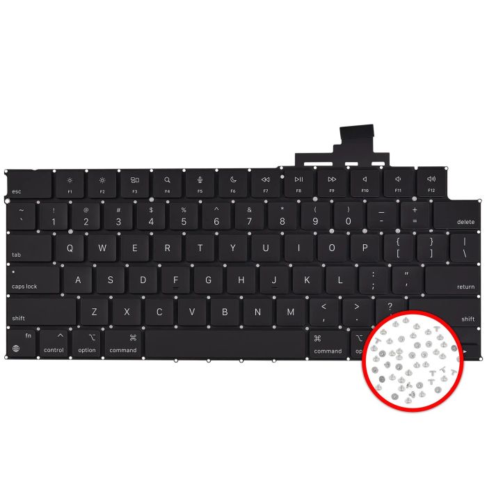 Tastatur mit Hintergrundbeleuchtung & Schrauben für MacBook Air 13" (US English)