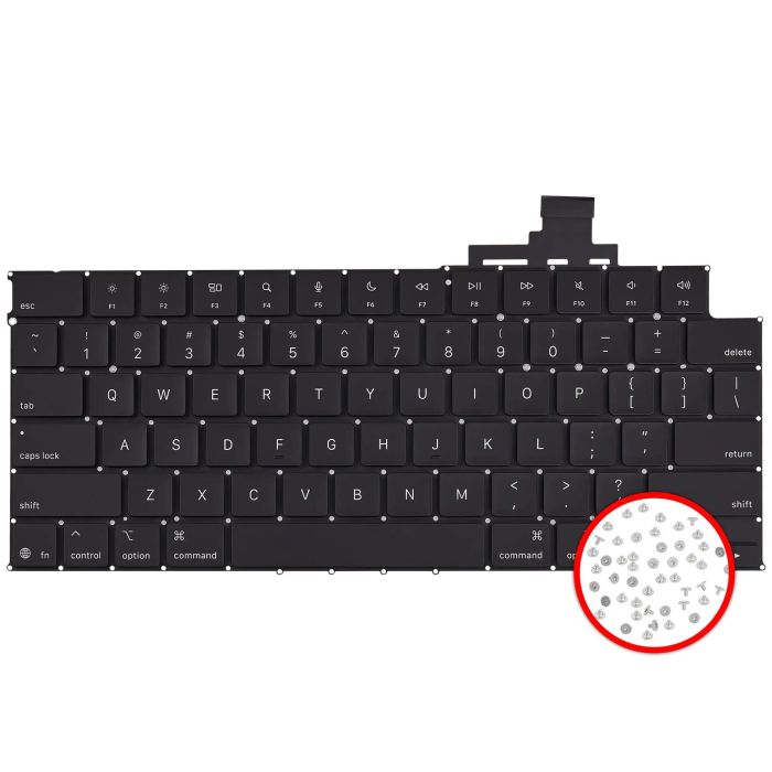 Tastatur mit Hintergrundbeleuchtung & Schrauben für MacBook Air 13" Nr.2