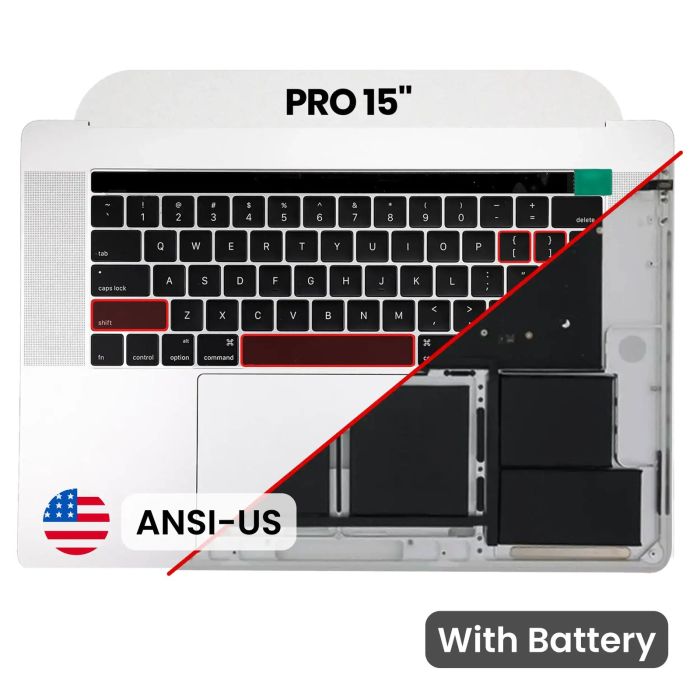 Top Case mit Akku und Tastatur (ANSI US) für MacBook Pro 15" A1707 (2016-2017)