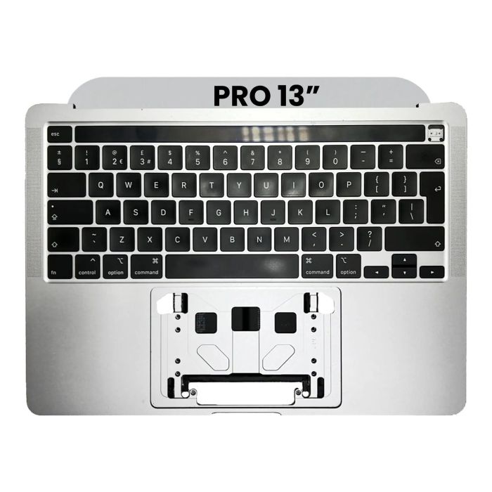 Top Case mit Tastatur (ISO UK) für MacBook Pro 13" A2251 (2020) (Silber)