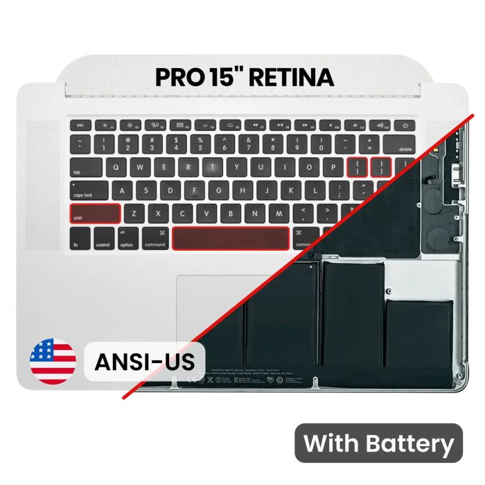 Top Case mit Akku und Tastatur (ANSI US) für MacBook Pro 15" A1398 (2013-2014)