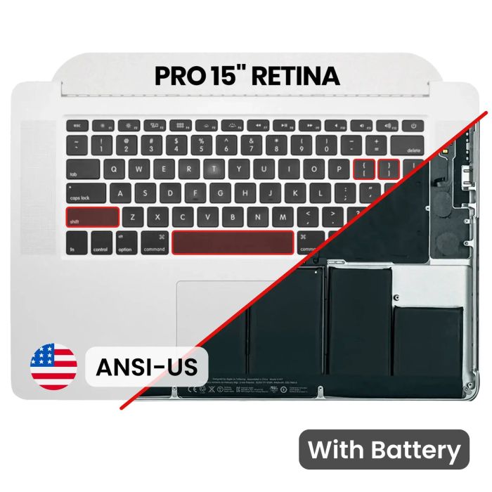 Top Case mit Akku und Tastatur (ANSI US) für MacBook Pro 15" A1398 (2012-2013)
