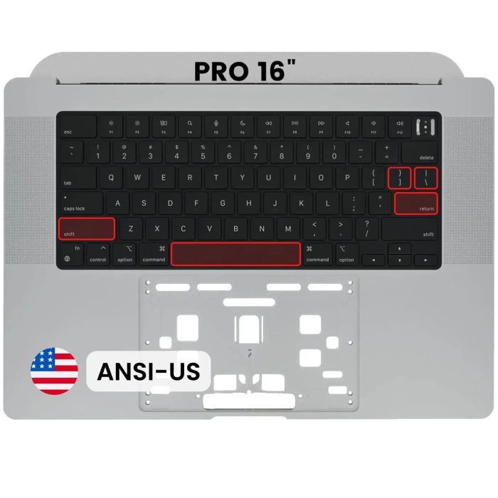 Top Case mit Tastatur (ANSI US) für MacBook Pro 16" A2485 (2021)/ A2780 (2023)