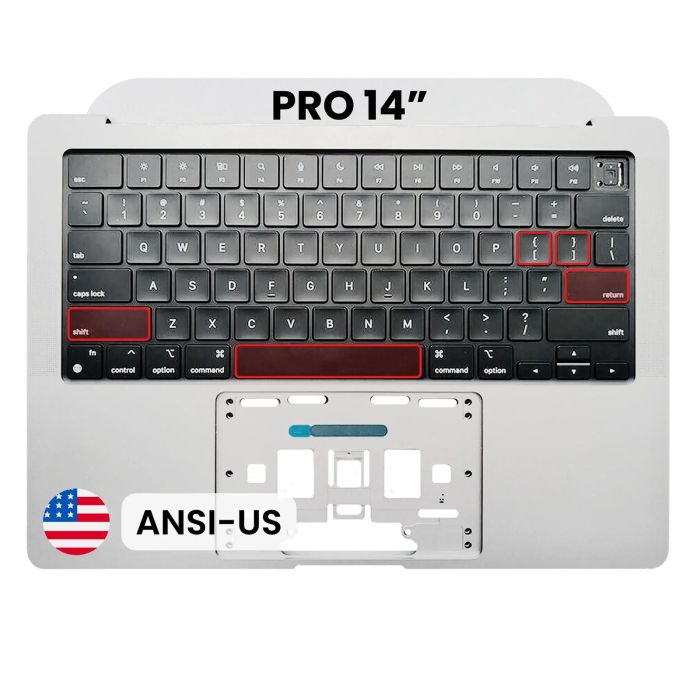 Top Case mit Tastatur (ANSI US) für MacBook Pro 14" A2442 (2021)/ A2779 (2023)