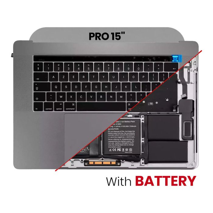 Top Case mit Akku und Tastatur (ISO UK) für MacBook Pro 15" A1990 (2018-2019)