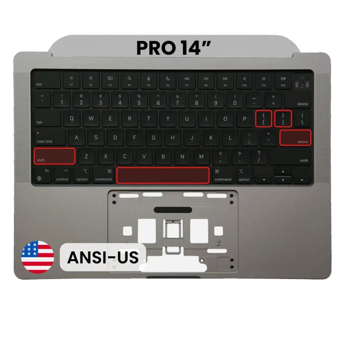 Top Case mit Tastatur (ANSI US) für MacBook Pro 14" A2442 (2021) (2023)