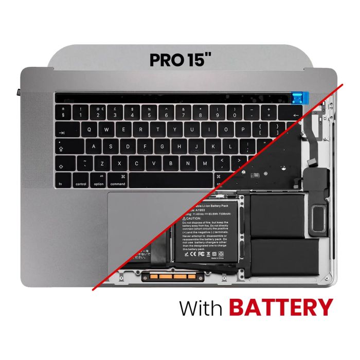 Top Case mit Akku und Tastatur (ISO UK) für MacBook Pro 15" A1990 (Space Grau)