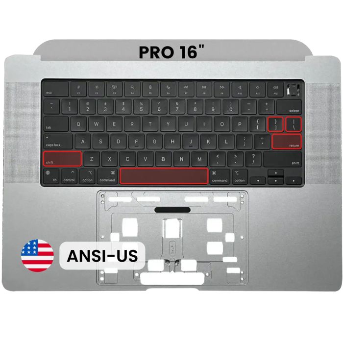 Top Case mit Tastatur (ANSI US) für MacBook Pro 16" A2991 (2023) (Space Grau)