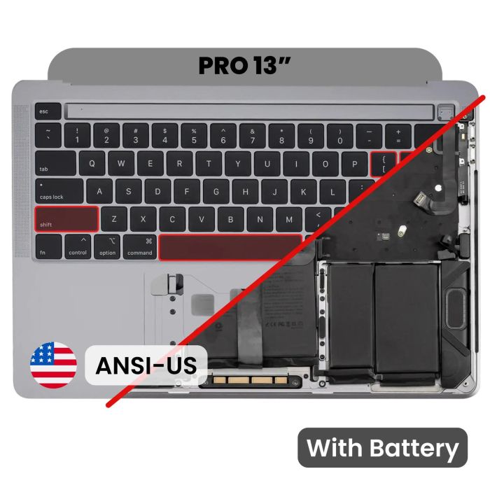 Top Case mit Akku und Tastatur (ANSI US) für MacBook Pro 13" A2251 (2020)